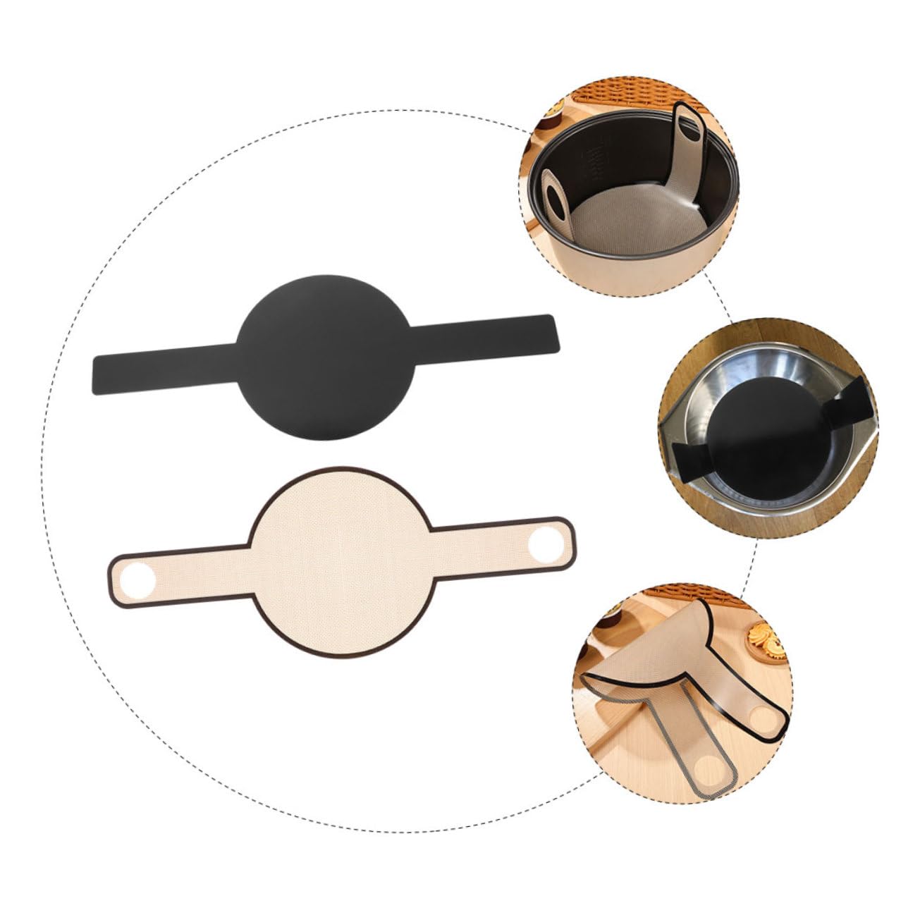 6stücke Teiliges Silikon Backunterlage Hochtemperaturbeständige Brotbackmatte Mit Langem Griff Antihaft Und Wiederverwendbar Für Dutch Oven Und Backofen Platzsparend Und Einfach