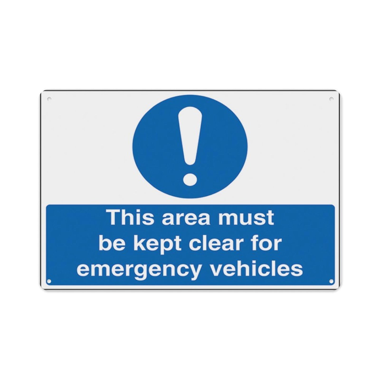 peiyeety Caution This Area Must Be Kept Clear For Emergency Vehicles Aluminum Tin Warning Signs For Home Outdoor Garden 8X12 Inches