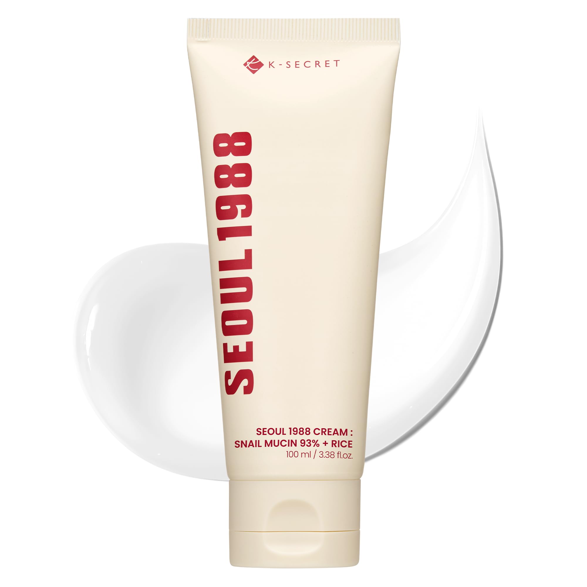 SEOUL 1988 Cream : Snail Mucin 93% + Rice, 100 ml (Pack of 1)