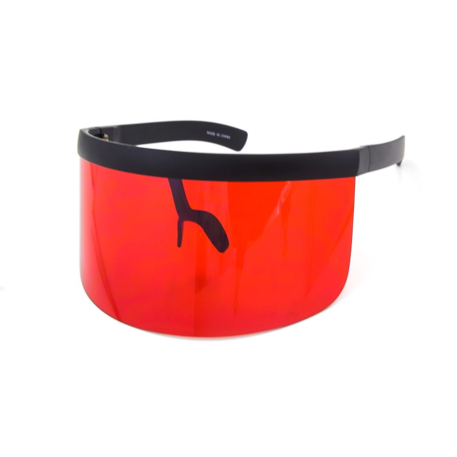 Futuristic Shield Visor Sunglasses Mirrored Cyberpunk Full Face Shades, Perfect Rave Accessories for Festival Outfits