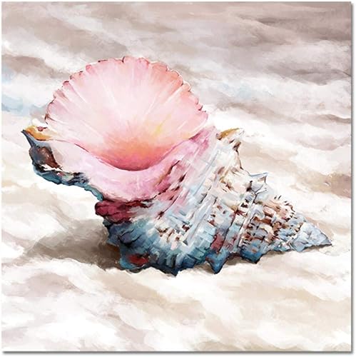 Miniatura 5 de Póster de arte de pared de concha de mar de playa, impresión natural en lienzo, imagen de arte de pared de lona para baño, decoración del hogar,