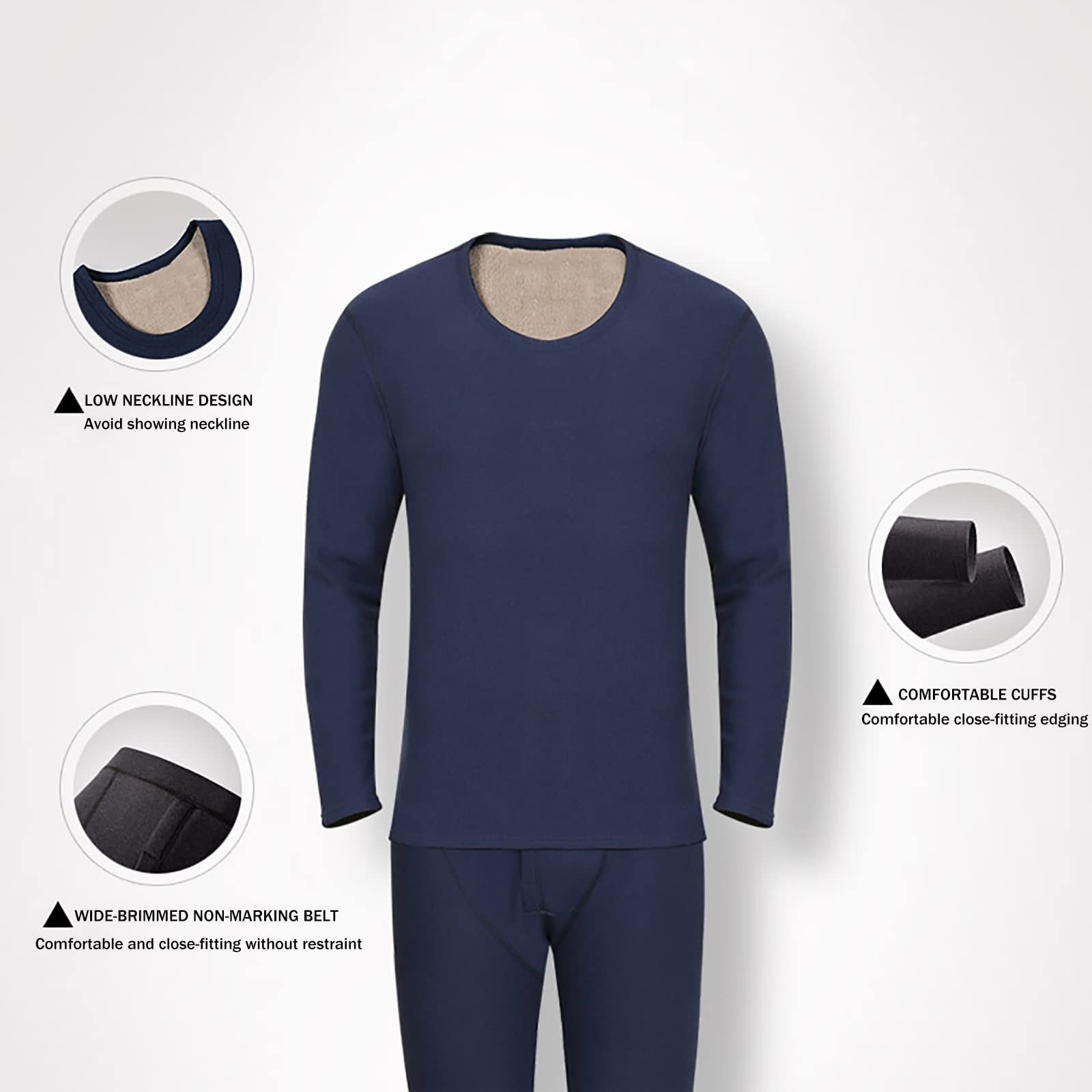 Ropa Interior Térmica Hombre, Conjuntos Térmicos, Camiseta Térmica ​Hombres Manga Larga Pantalones Largos para Esquí, Montaña, Ciclismo, Fitnes (Color : Black, Size : L)