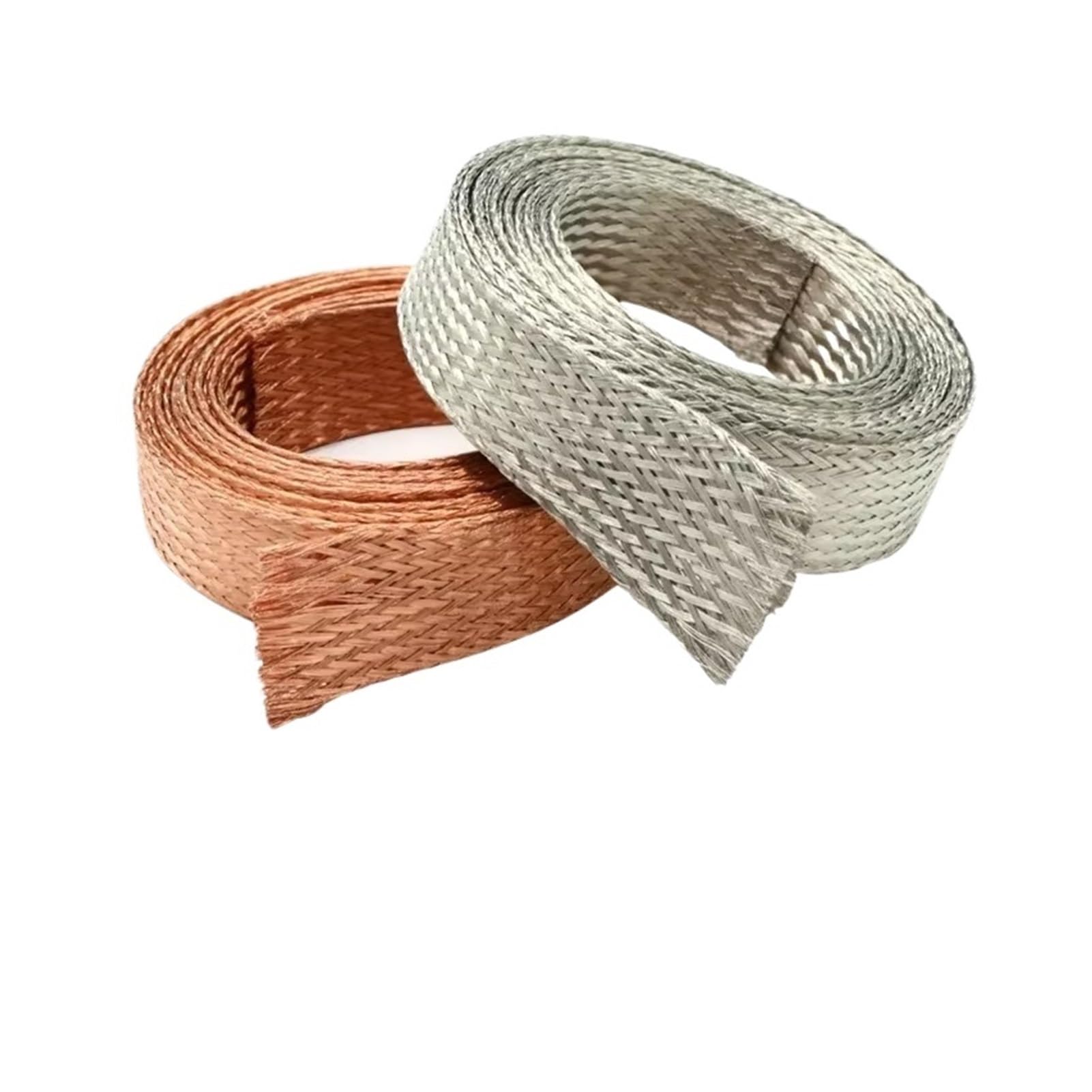 Câble plat tressé en cuivre de 1/2/5 m, gaine tressée en cuivre étamé, largeur 2 ~ 28 mm, câble de signal extensible, gaine métallique blindée, cuivre étamé, largeur 16 mm, 5 mètres)