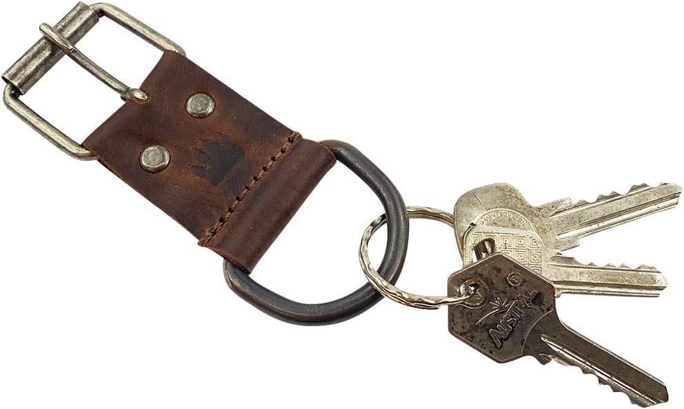 TACO DOG, Big Dog Collar Keychain Handmade from Full Grain Leather - Functional, Durable, Lightweight, All Natural Accessory - Great Gift for Any Dog Lover - Bourbon Brown image 5