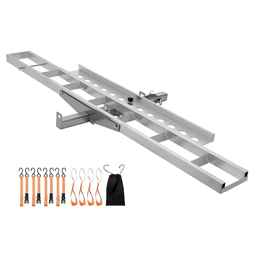VEVOR Aluminum Motorcycle Hitch Mount Rack, 47' Loading Ramp