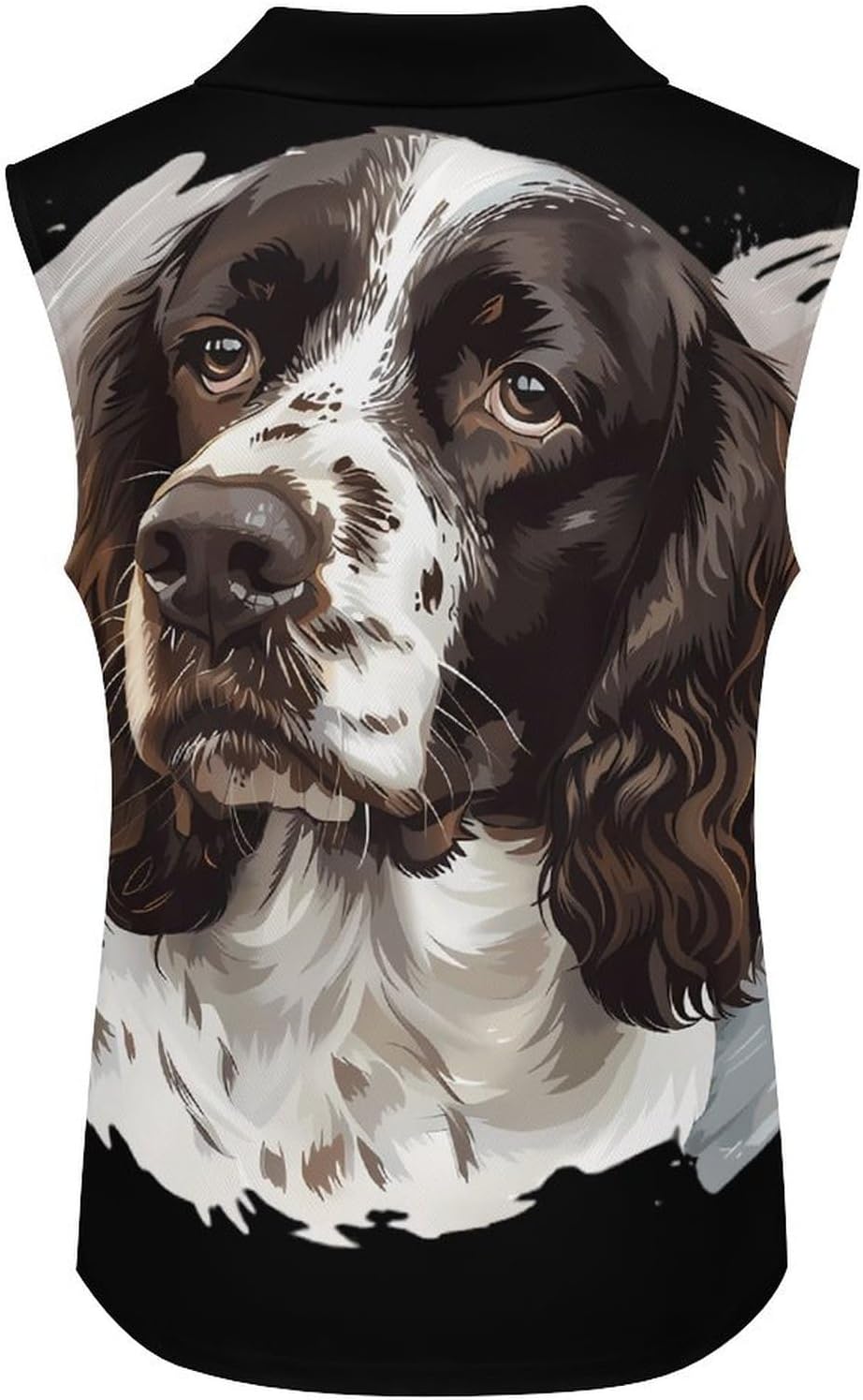 Cute English Springer Spaniel Dog Women's Sleeveless Polo Tank Top Print T-Shirt Tops Casual Tops Summer Workout