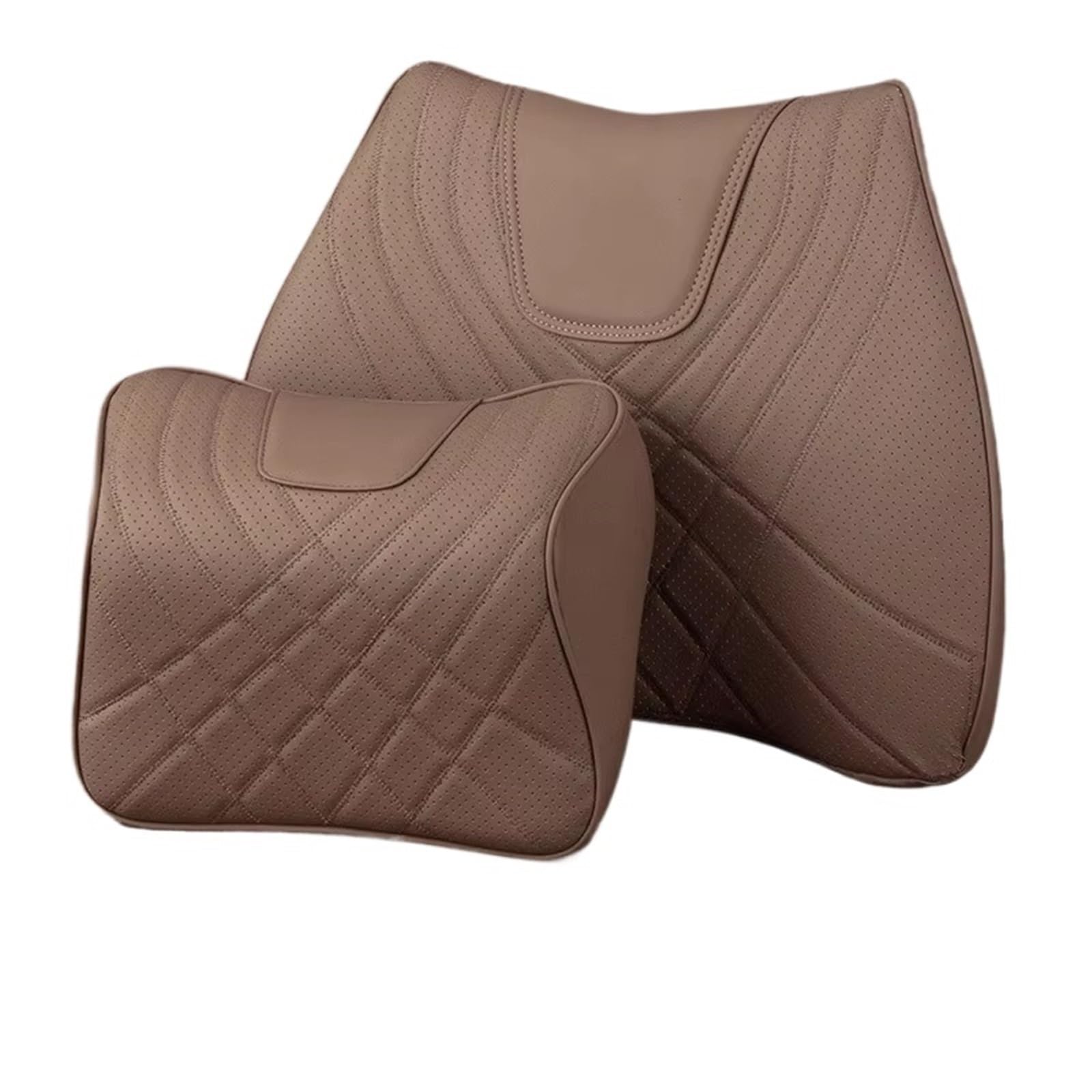 Oreiller de Cou de Voiture, Protection Lombaire Automatique, Soutien de Taille, Appui-tête de Voiture, Protection du Cou(Brown Suit F)