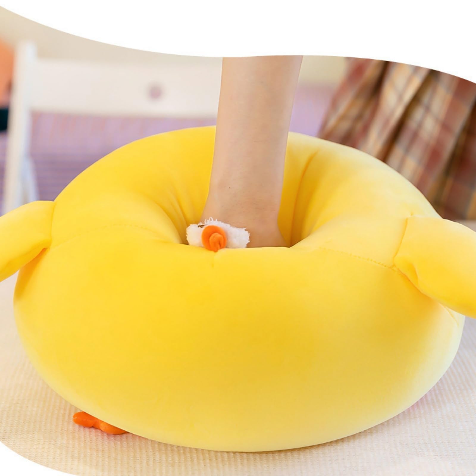 Kuscheltier Küken, Süßes Pummelige Hühner Plüsch, Kleines Gelbes Küken-Kissen, zum Kuscheln und Spielen, für MäDchen Und Jungen (85 cm,Gelb)