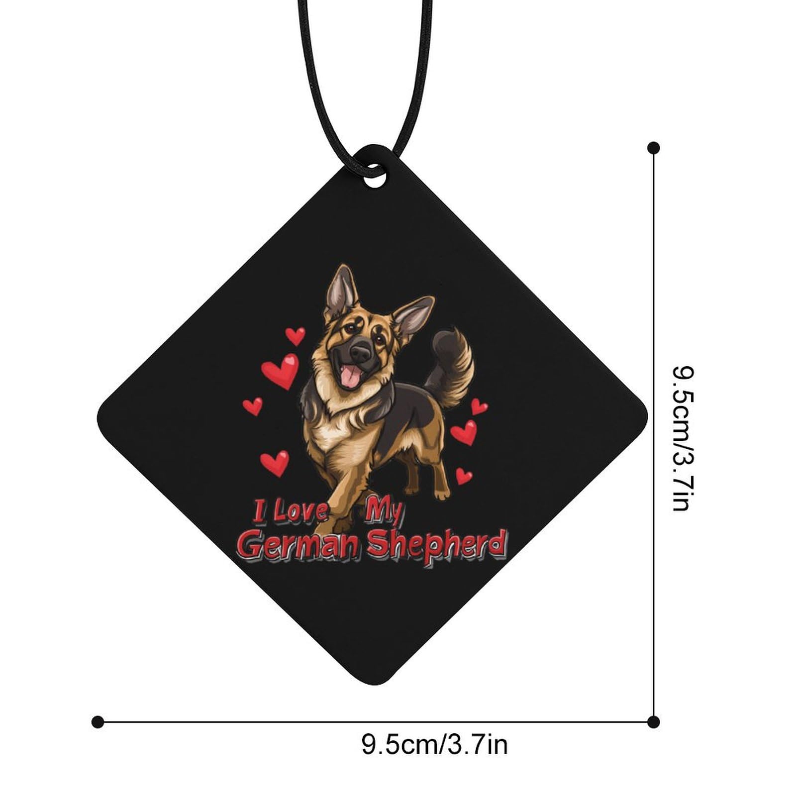 I Love My German Shepherd Car Air Freshener Hanging Aromatherapy Tablets for Car Accessories Rhombus