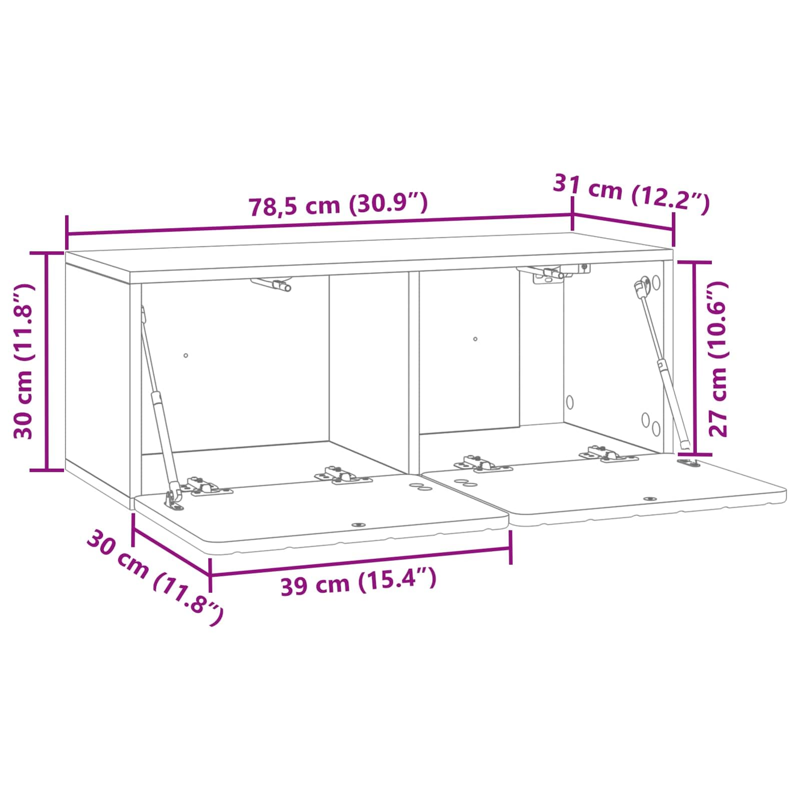 Gecheer Wandmontierter TV-Schrank Weiß 78,5 x 31 x 30 cm Holzwerkstoff, Fernsehschrank Fernsehtisch TV-Lowboard für Wohnzimmer Home-Cinema Gamerzimmer898375