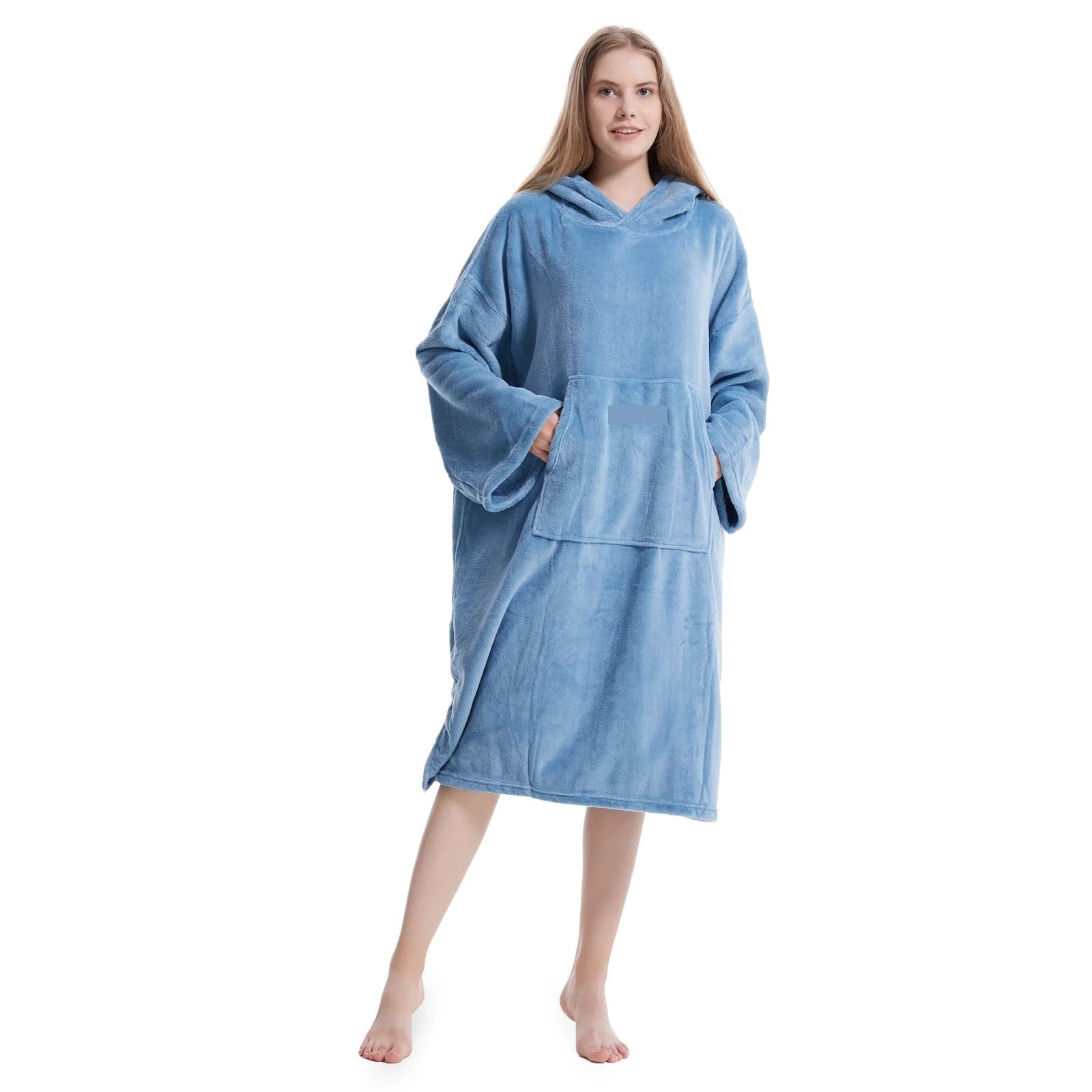 Poncho de Surf for cambiarse, Albornoz Unisex con Capucha, Toalla baño Supersuave Bolsillo y para Playa y Deportes acuáticos(Gray)