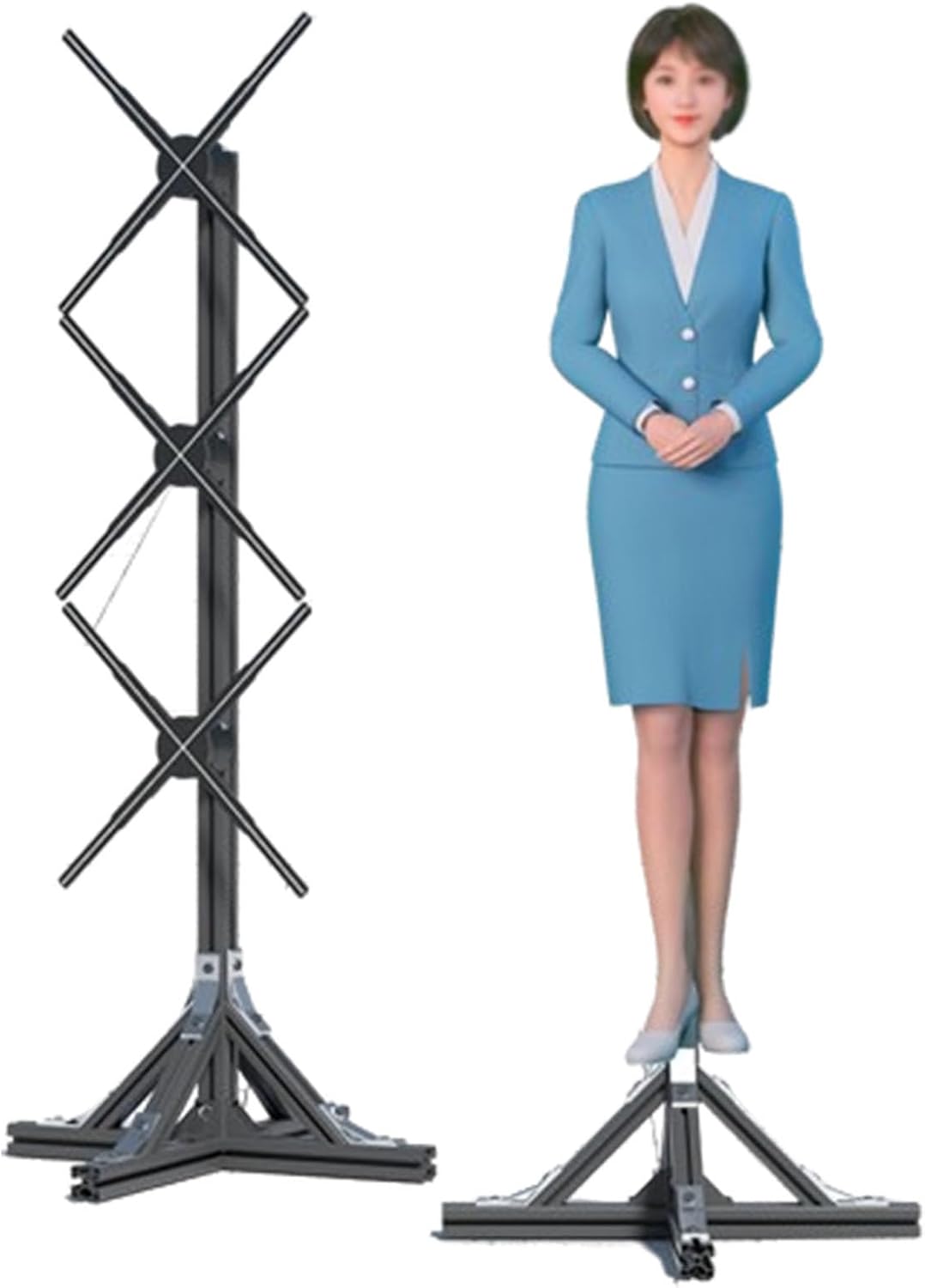 3D Hologram Fan 50CM 3D Hologram Projector 1X3 Video Wall for Human Size 3D Hologram LED Fan Display