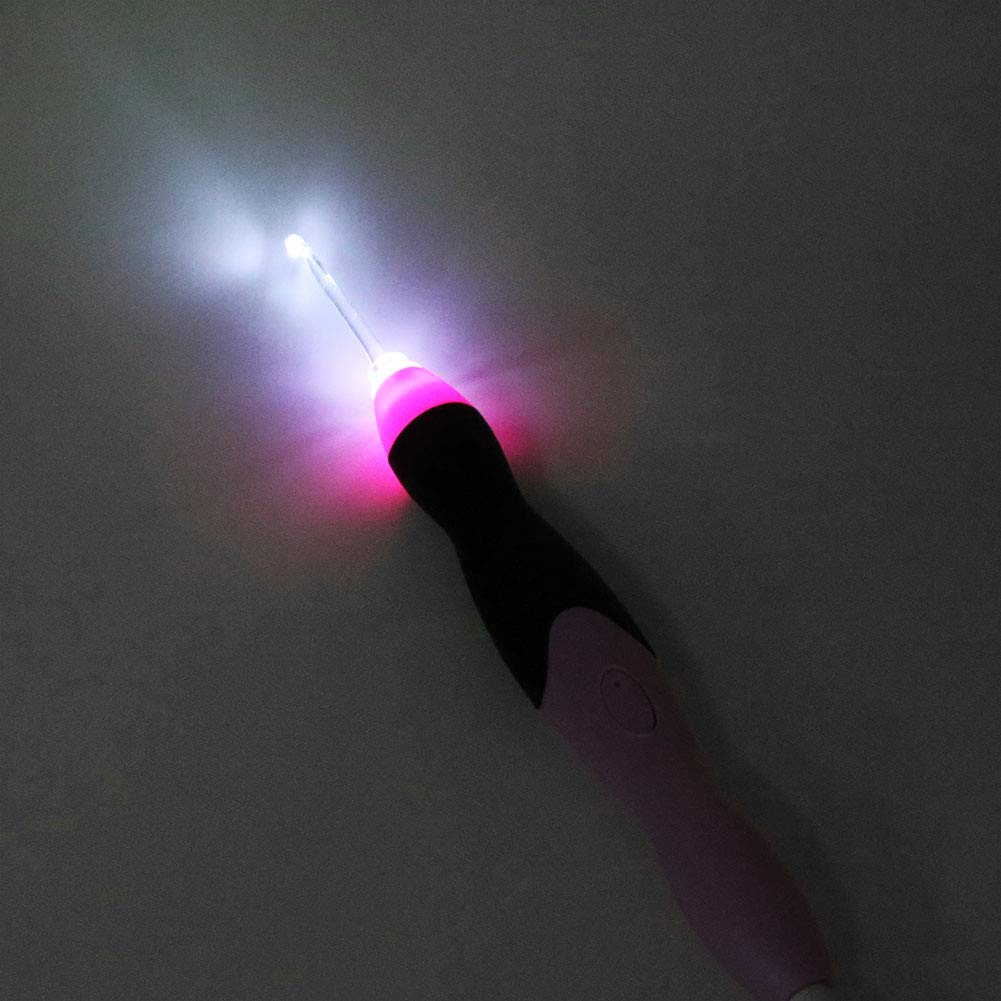 Set di uncinetti illuminati, set di uncinetti a LED LED con aghi per uncinetto USB per la tessitura fai da te per filati da cucito