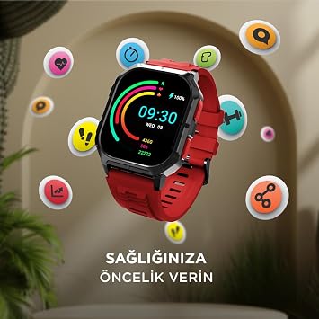 HiFuture Ultra3 2.01 AOD Ekran Bluetooth 5.2 IP68 Su Geçirmez 100+ Spor Modu SpO2 Kalp Atış Takibi Mikrofonlu 52mm Akıllı Saat Turuncu