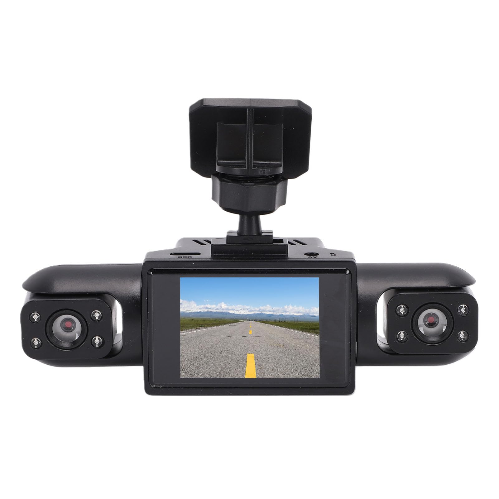 Dash Cam 4K a 4 Canali, Registrazione Frontale Posteriore 1080p, Visione Grandangolare a 360°, Registrazione in Loop, Protezione Continua, per Camion SUV (64GB)