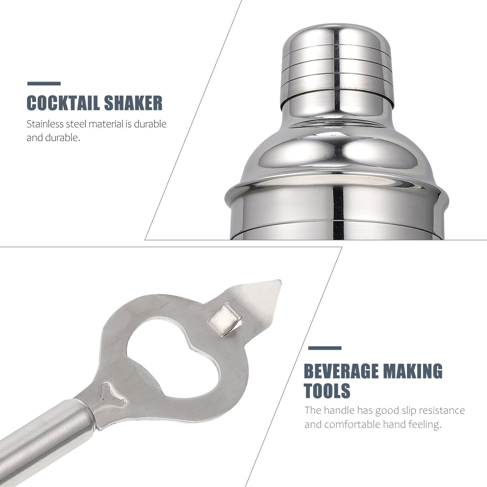 HEMOTON Ensemble Professionnel de 12 Pièces pour Shaker à Cocktails en Acier Inoxydable, Portable Bar ou Maison