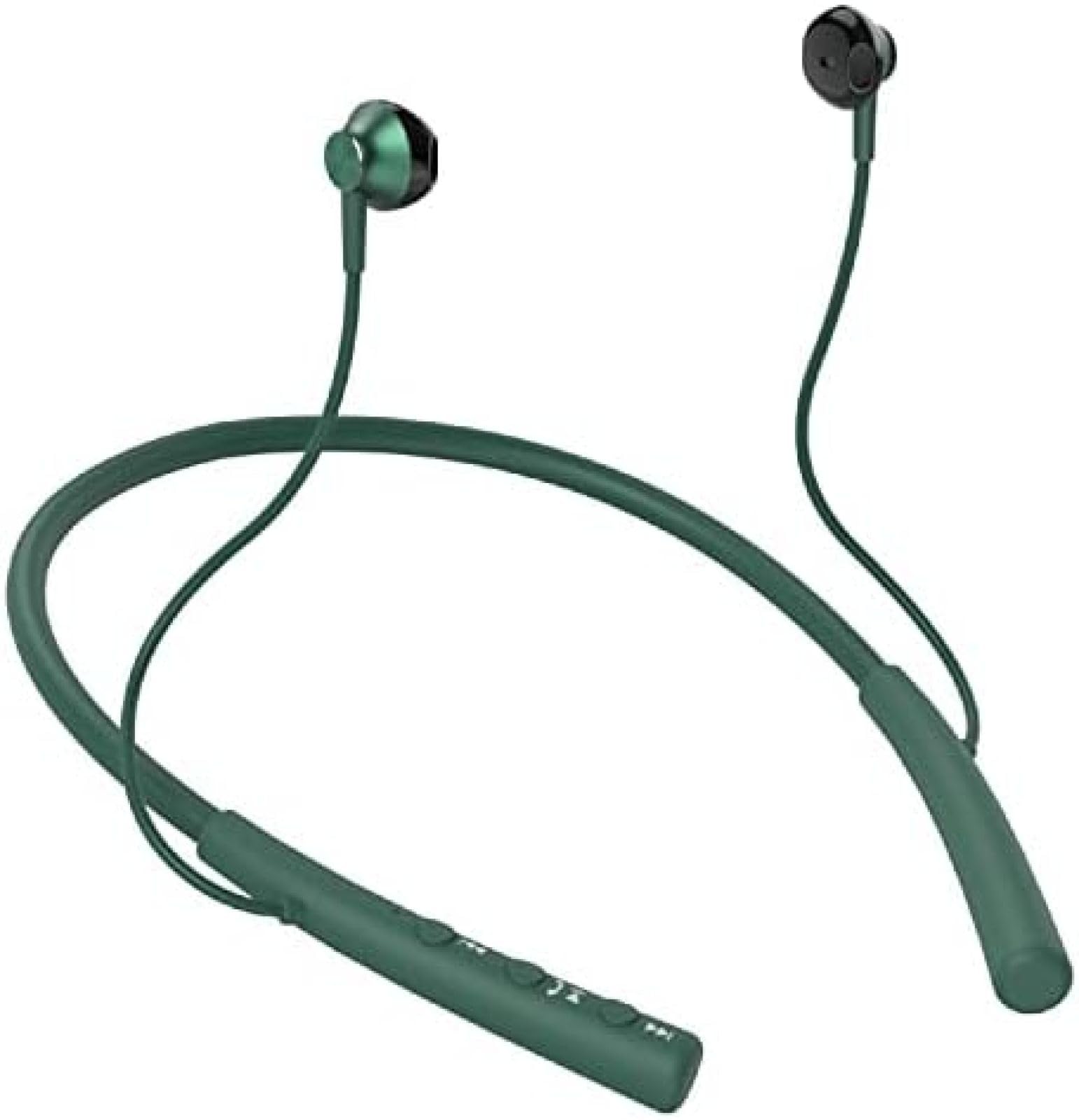 Cuffie Bluetooth 5.0, Auricolari Wireless Con Archetto Da Collo Impermeabile, 16 Ore Di Riproduzione, Microfono Con Cancellazione Del Rumore, Auricolari Magnetici Auricolari Sportivi,Verde,Serene1