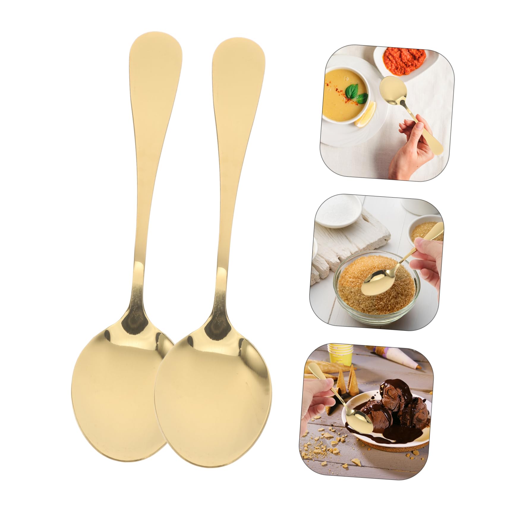 スプーンセット 12本 ステンレス 金色装飾 Amazon.co.jp: SOESFOUFU ステンレススチール製デザートスプーンセット