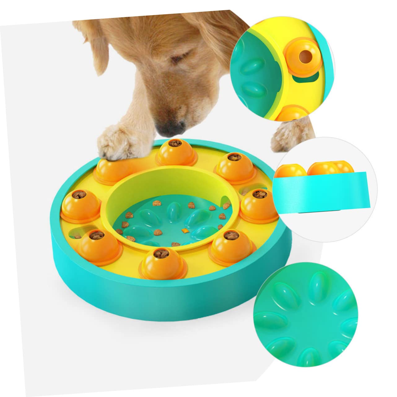 Abaodam Gamelle Lente pour Chien en Plastique, Jouet Distributeur de Croquettes pour Chiot, Améliore L'intelligence et Facilite la Digestion, pour L'alimentation Interactive