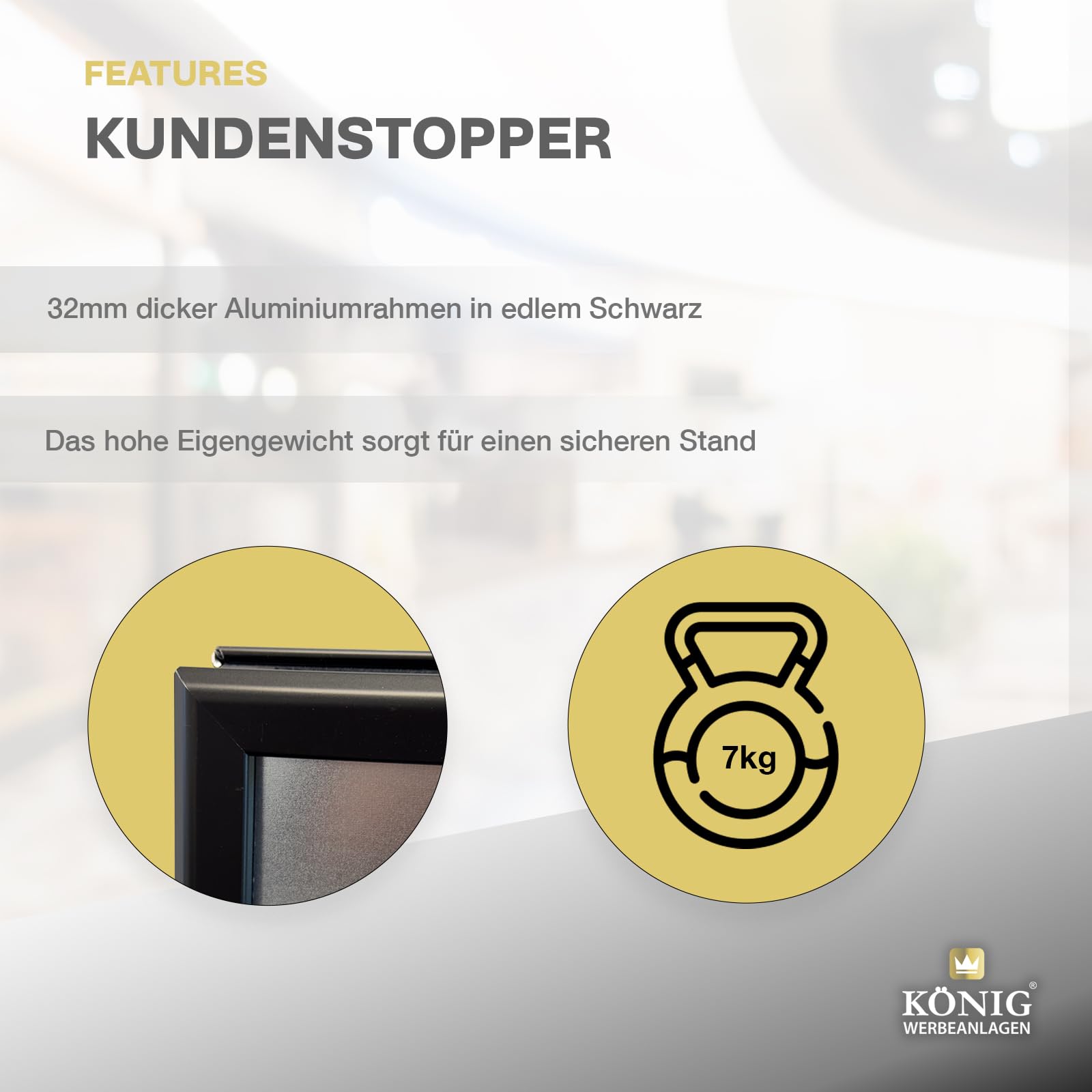 Plakatständer Keitum Black Line DIN A1 schwarz | beidseitig für 2 Plakate | Rückwand aus verzinktem Stahlblech | entspiegelte Schutzscheiben | wetterfest | Kundenstopper Gehwegaufsteller | Dreifke