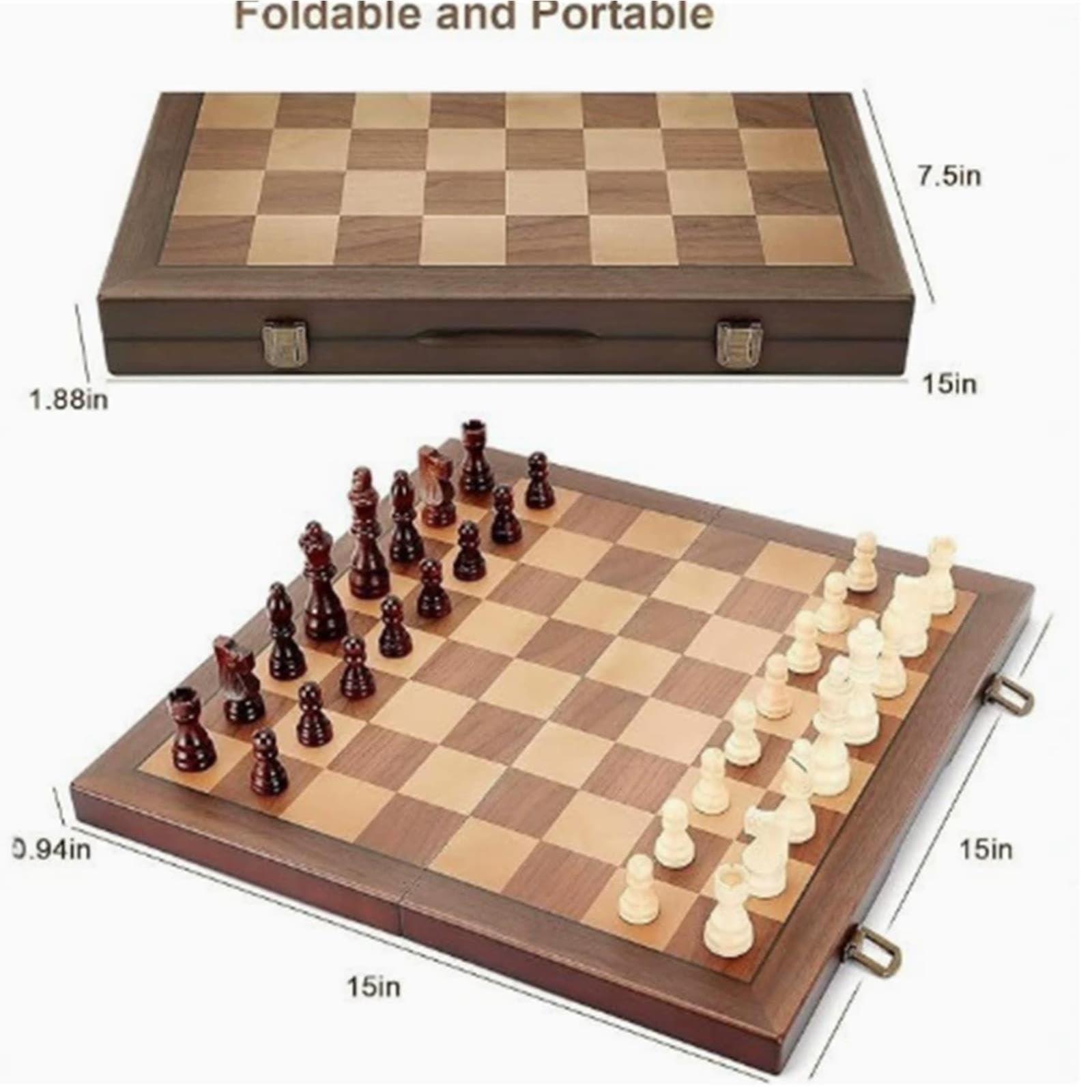 Set da gioco di scacchi magnetici in legno di alta qualità