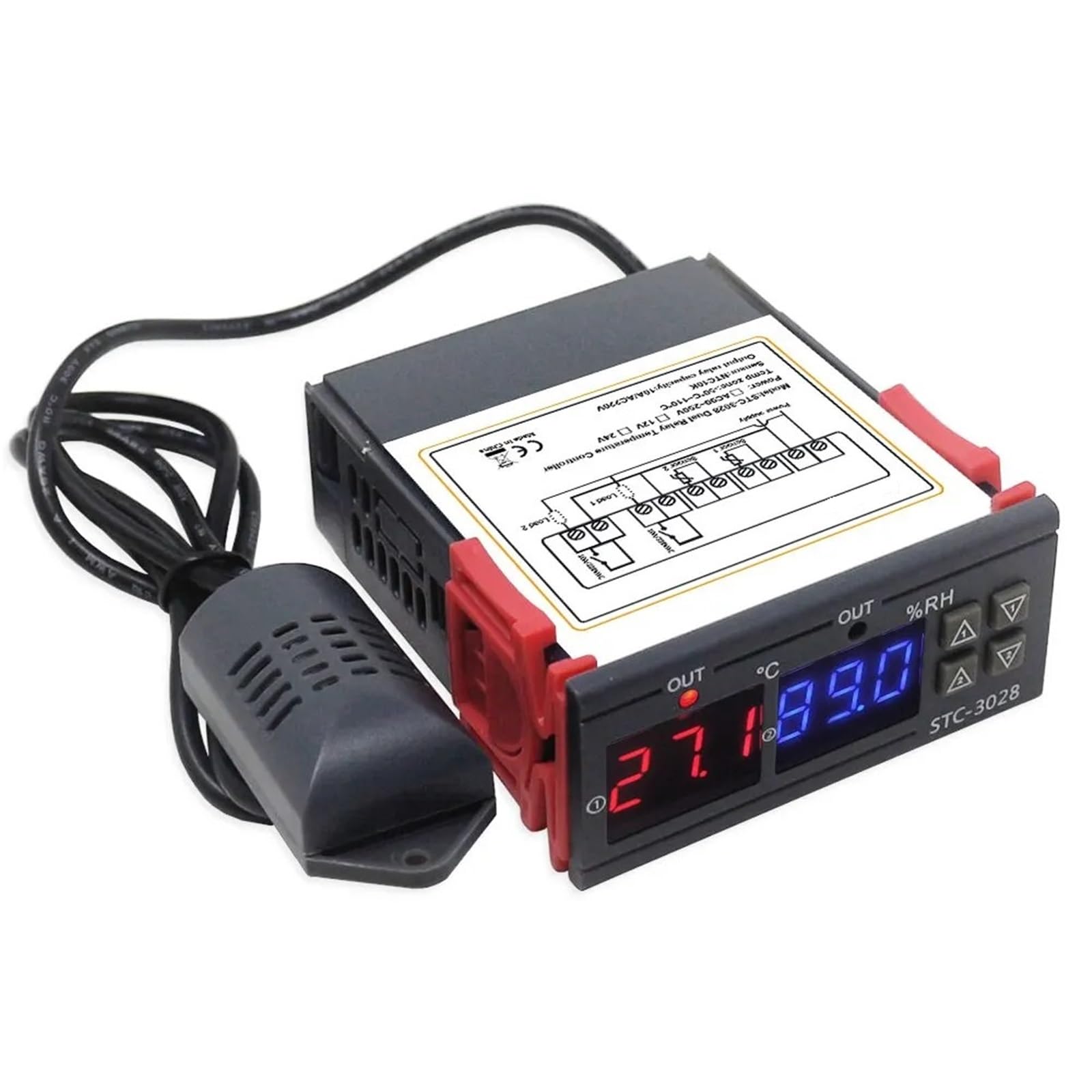 Termostato digital, higrostato, control de temperatura y humedad 3028, CA 110 V, CC 220 V, 12 V, higrómetro, controlador de incubadora.