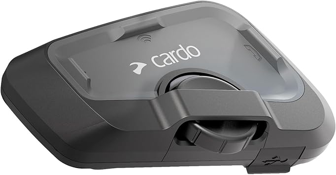 Cardo Systems FREECOM 4X Motorcycle 4-Way Helmet Bluetooth Communication System Headset Intercom, Universal Bluetooth Connectivity, Waterproof, 40mm Speakers - Single Pack