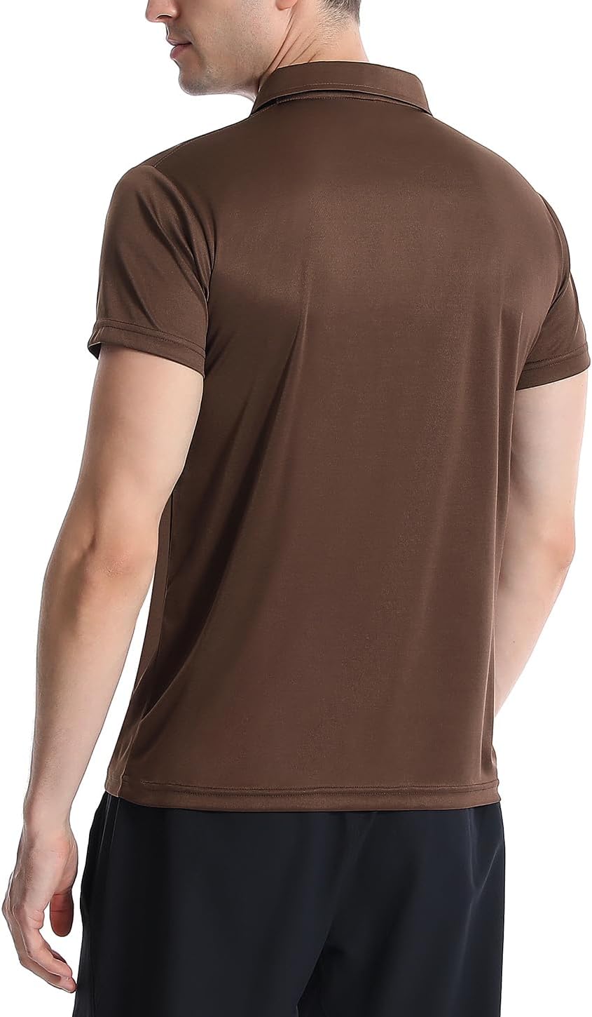 5 Pack Polo Shirts for Men Dry Fit Short Sleeve Golf T-Shirt Moisture Wicking Collared Casual Work Tops