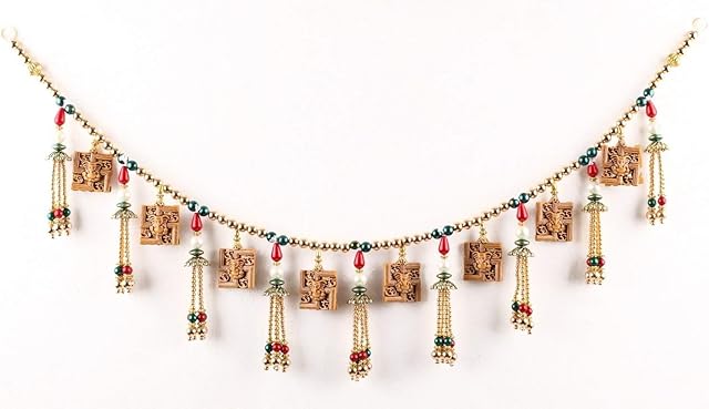 Itiha Two Sided Ganesha on Swastik Toran/Door hanging/Diwali Decoration- 3 feet