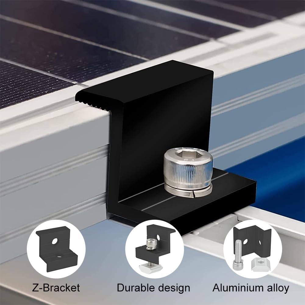 Support De Fixation Pour Panneau Solaire Sur Gouttière - Pince En Alliage D'aluminium, Stable, Installation Extérieure Facile