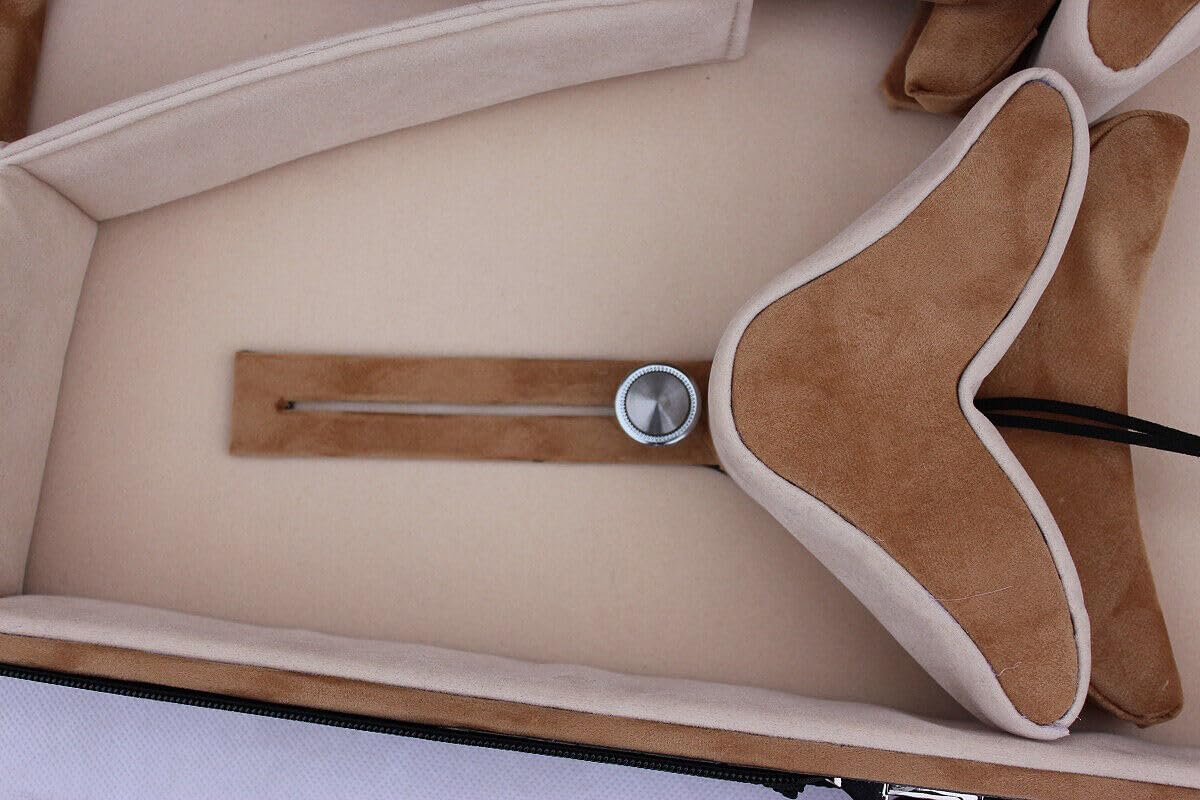 Double Violin Case Viola Case Strong Wood Violin Box Full Size With Back Strap,Black