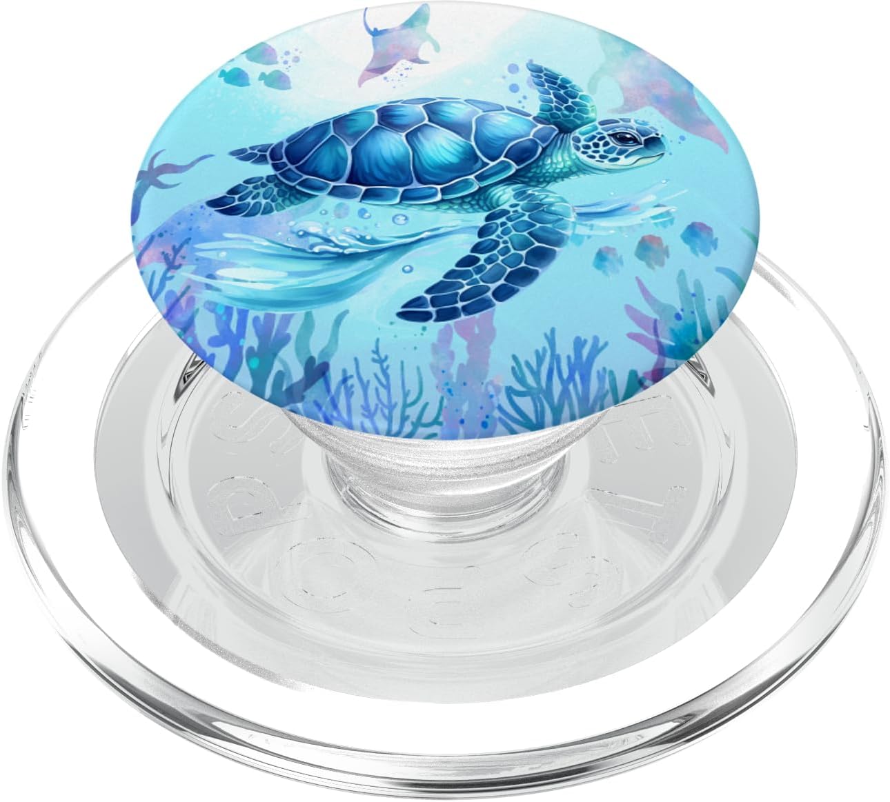 Blue Turquoise Ocean Love Sea Turtle PopSockets PopGrip for MagSafe