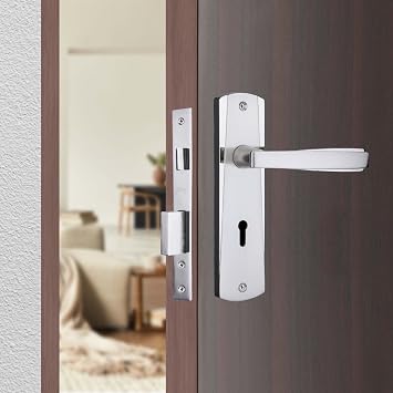Godrej Mortise Door Lock Handle Set | 175mm ELC 06 | 6-Lever Locking Mechanism | Suitable for Left & Right Handed Doors (Satin Steel Finish) | 1 Years Warranty