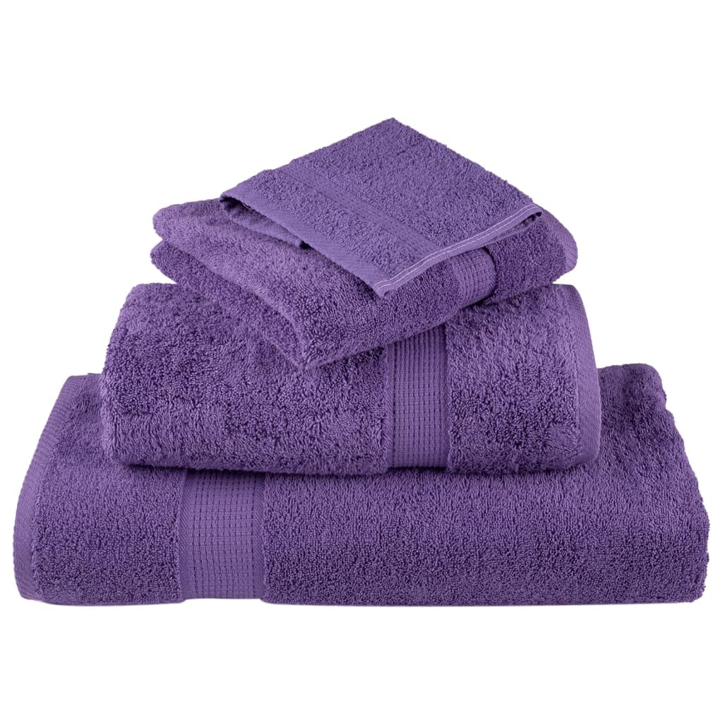 vidaXL Asciugamani Premium 2 pz Viola 50x100 cm 600 g/m² 100% Cotone, Telo da Bagno, Set di Asciugamani da Bagno, Asciugamano per albergo