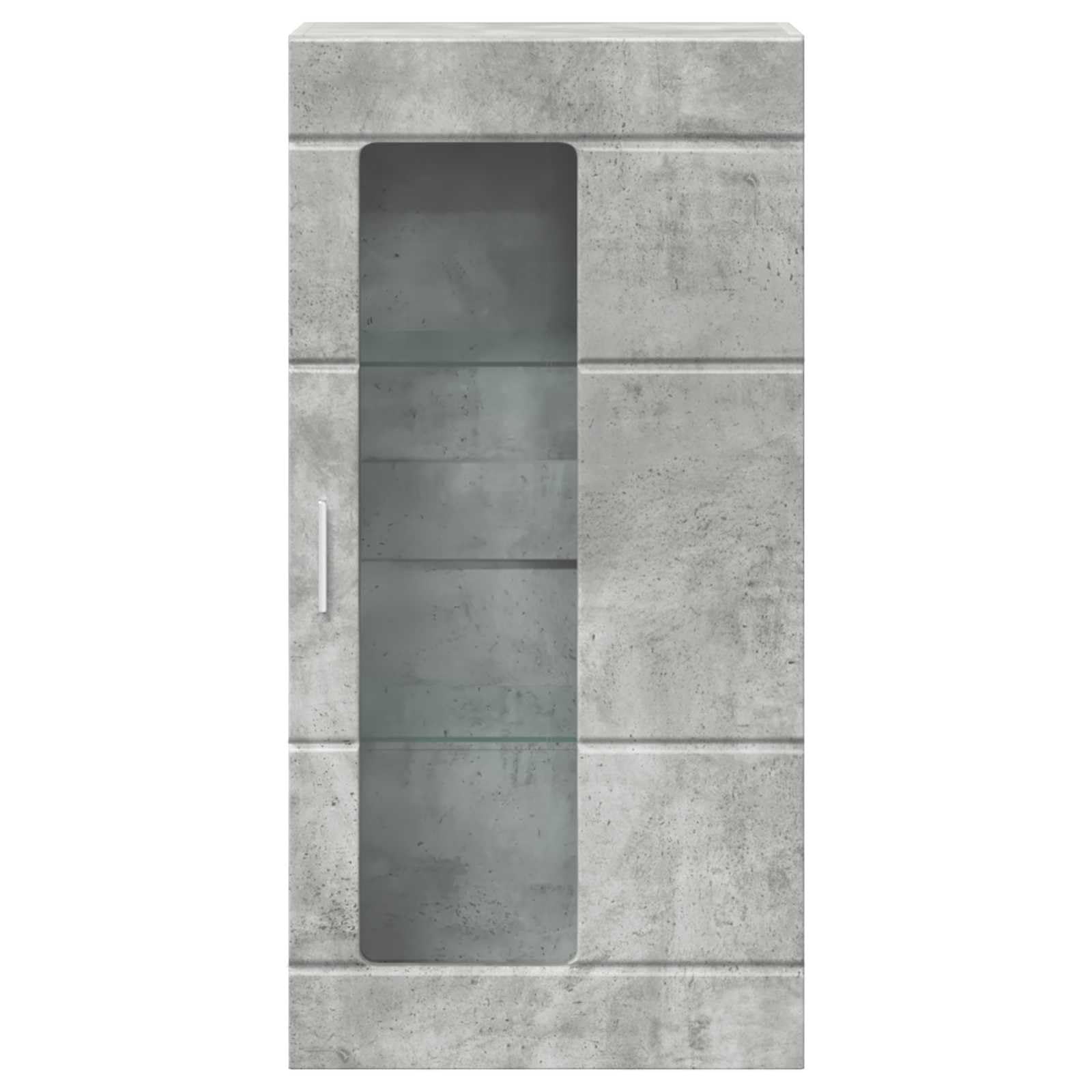 Armadio in legno grigio cemento con 1 anta e 2 ripiani, opaco, 47 x 27 cm, moderno spazio per soggiorno, ufficio, interni, versatile