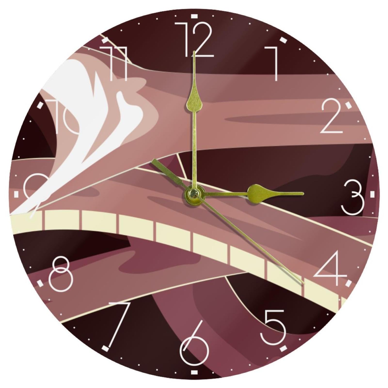 Horloge murale à piles avec mécanisme à quartz fluide pour la maison