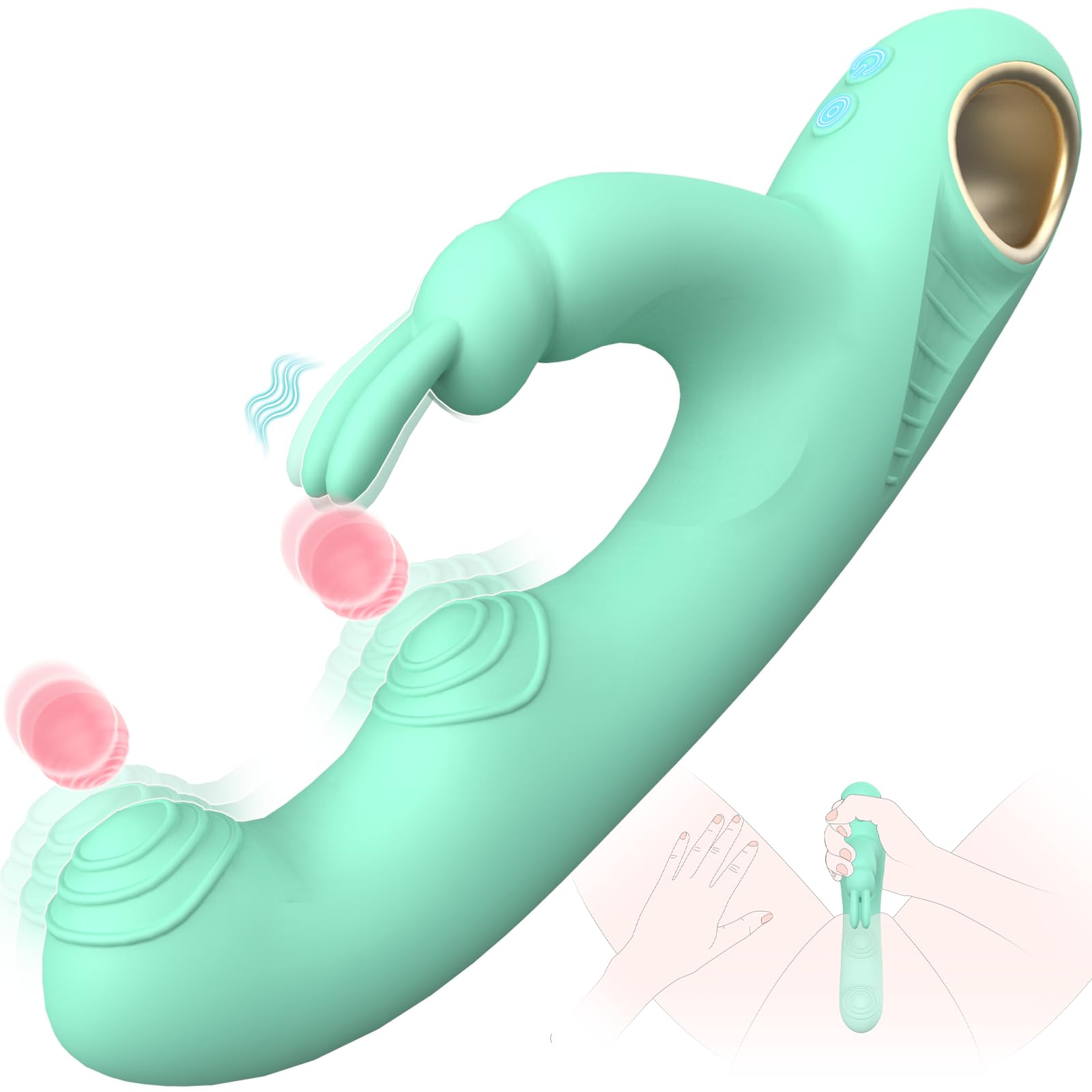 Rabbit G-Spot Vibrator Sex Toy - Clitoral Vibrator Dildo Sex Toys for Women Clitoral Nipple 3 in 1