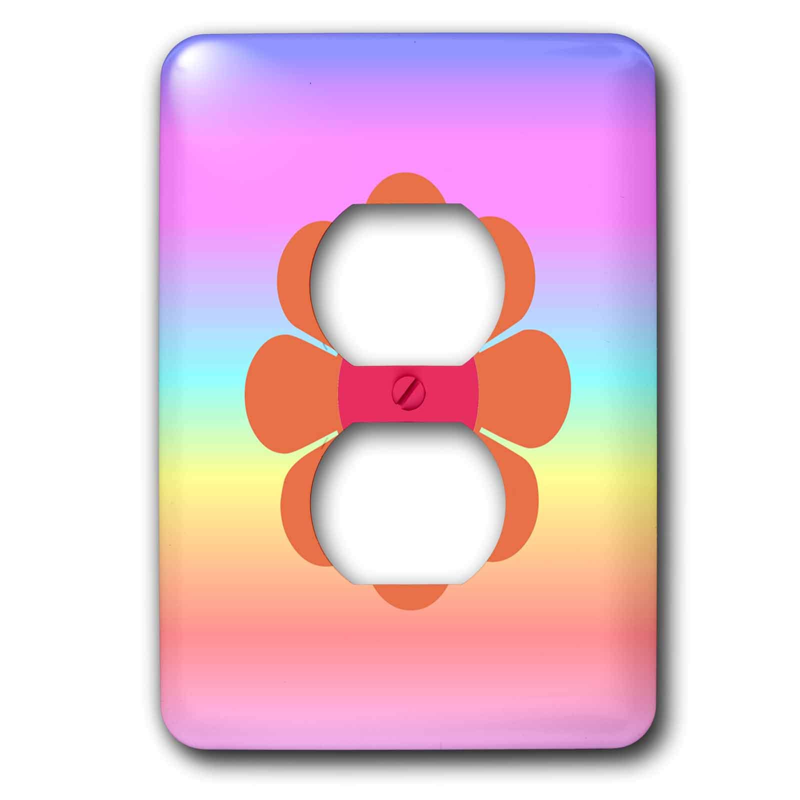 Couvercle de prise Retro 70s Flower 3dRose lsp_11911_6 plaque double prise