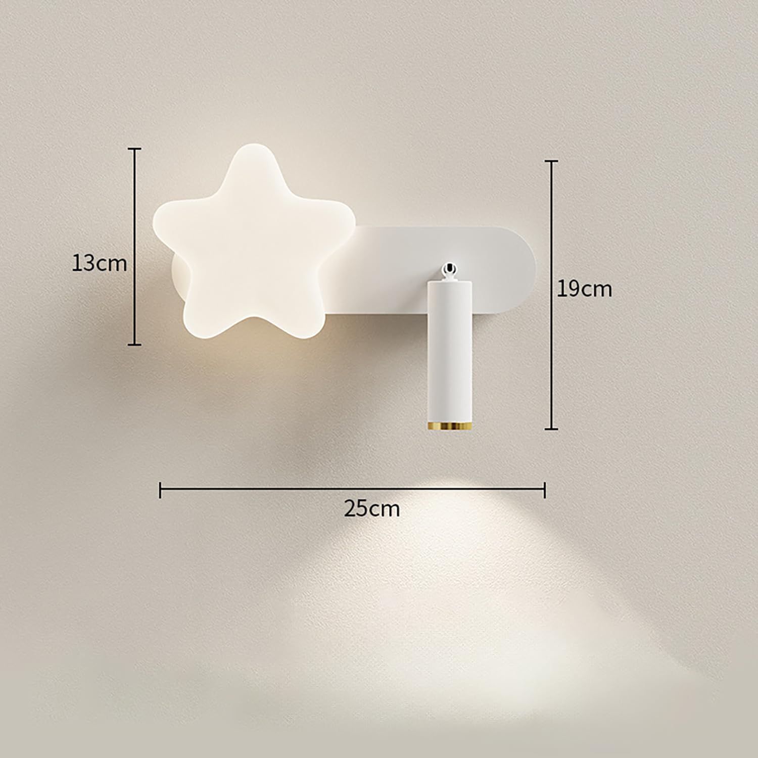 Lampa ścienna LED do wnętrz ze ściemnialną lampą ścienną z pilotem obrotowym 360° Lampka nocna do czytania dla dzieci, nowoczesne oświetlenie ścienne do sypialni, salonu, chłopców, dziewcząt