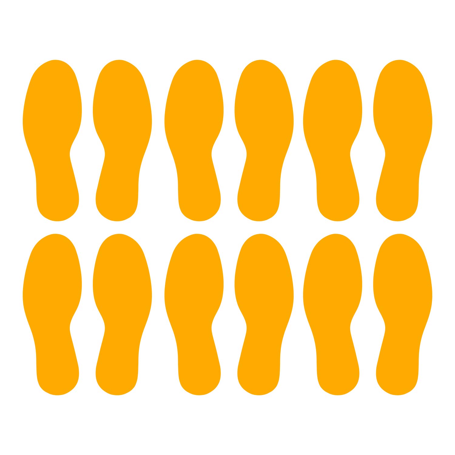Stickers pour sols Litemark autocollants en forme d'empreinte jaune doré