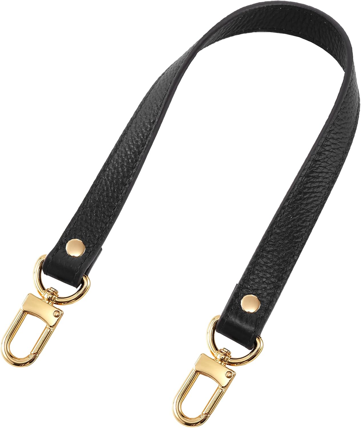25.59” Full Grain Leather Replacement Strap Shoulder Bag Purse,Hand Strap Width 0.7 inch(1 Black-Gold Lock)