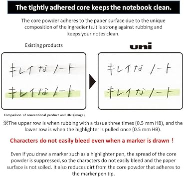 amazdone Uni Mechanical Pencil Lead,The Uni Smudge-Proof Leads 0.4mm(ULS0430) HB - 5 Pack/total 150 Leads Sticky Notes Value Set