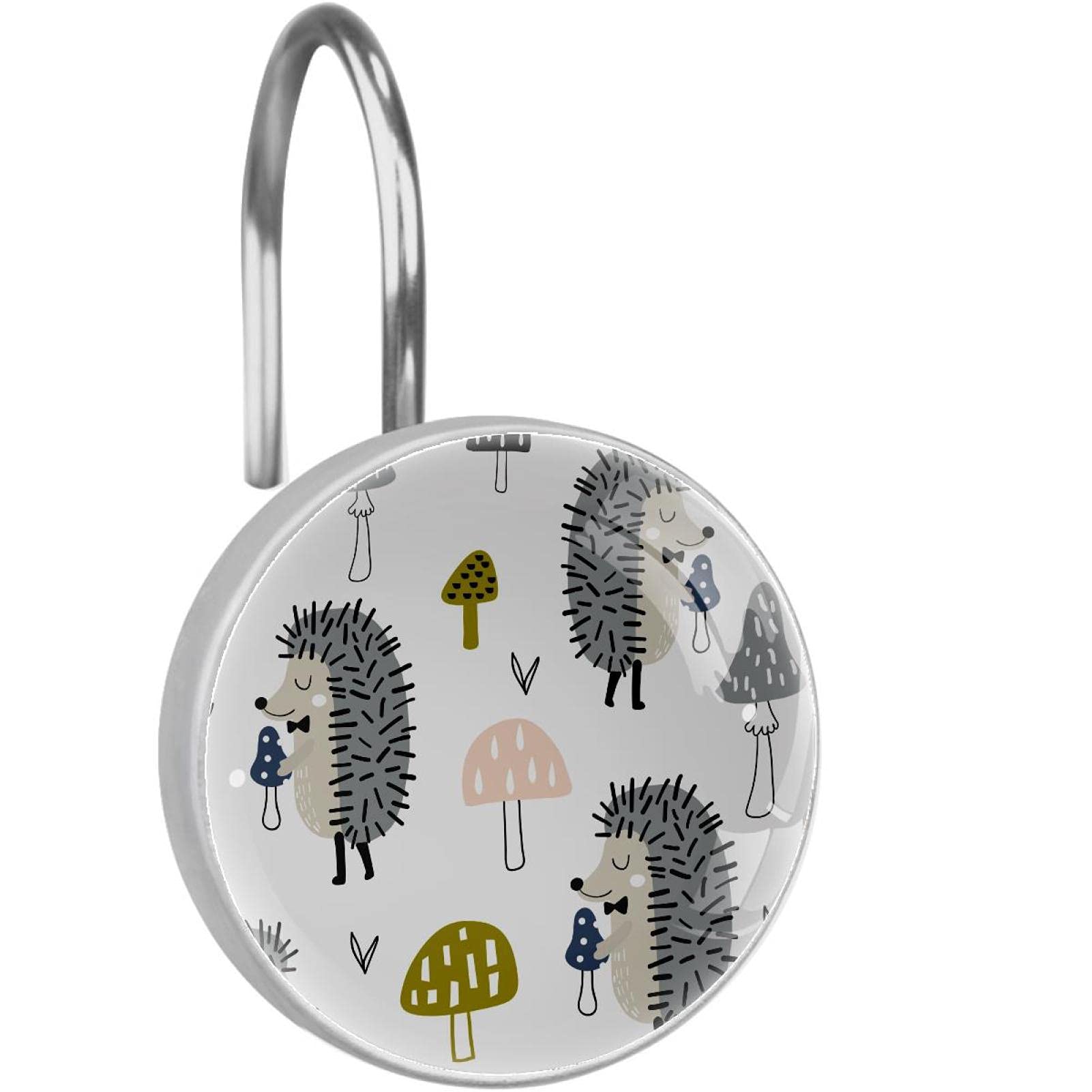 Anneaux de suspension pour rideau de douche robustes en acier inoxydable décor dessin animé