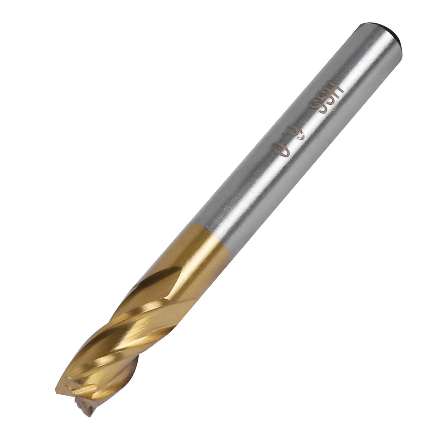 Pack of 4 4-Flute Titanium Coat Carbide End Mill Bits, 1/4 inch/6mm HSS CNC Straight Shank Drill Bits Cutter Tool Set for Wood Aluminum