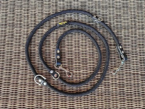 Hands Free Dog Lead. Double Ended, MultiFunction, Multiposition, for 2 Dogs, Small Medium Large. Rope and Leather - Image 4