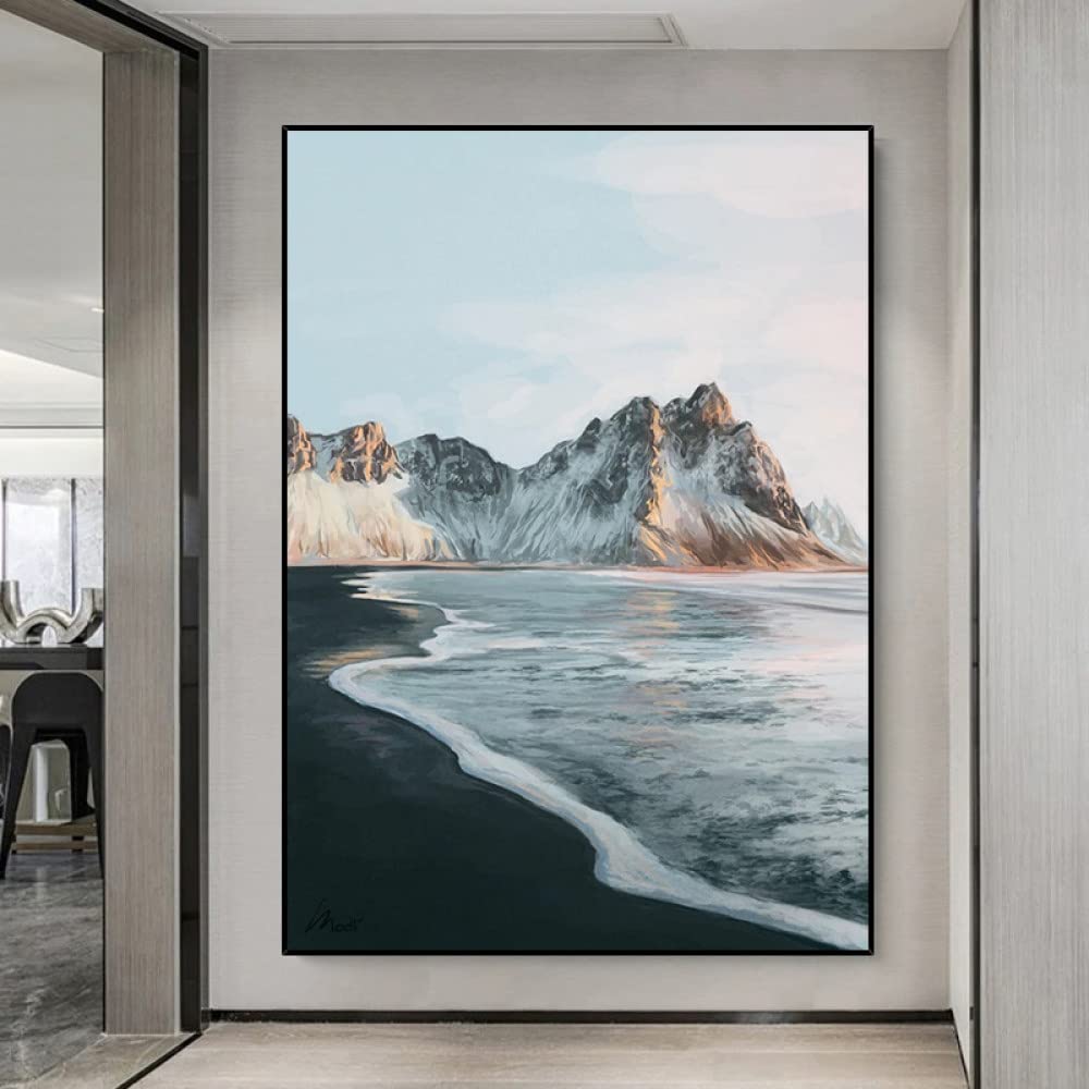 Tableau couteau 3D abstrait Dawn Coast haut de gamme grand format vertical - 8
