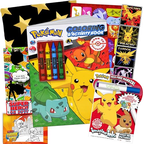 Image of Bendon Pokemon Art Craft Kit - Includes Coloring Book, Stickers, Imagine Ink, Thank You Card, Door Hanger, Gift Bag