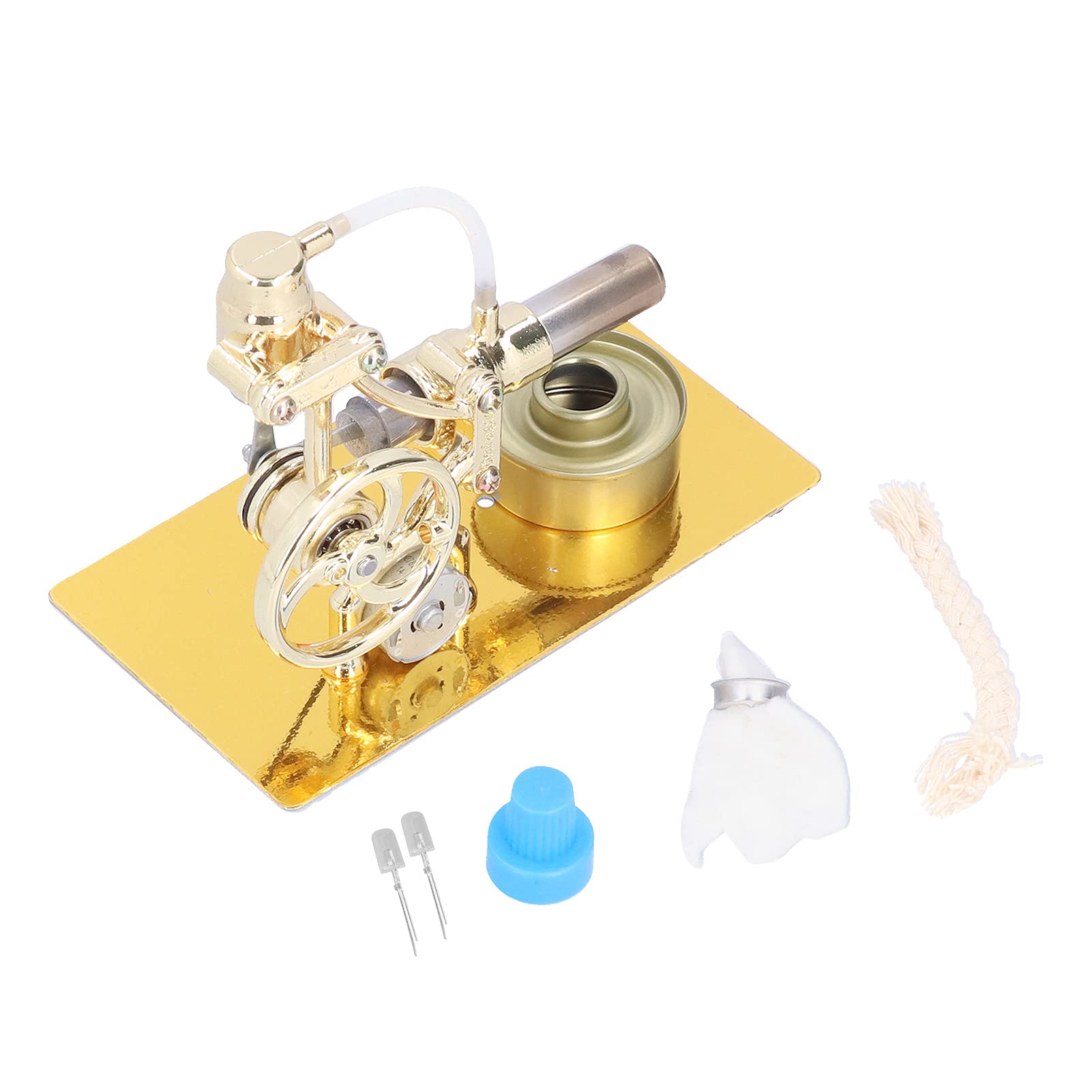 Mini Giocattolo Modello Motore Stirling con Luce RGB Vibrante per Progetti di Scienze Educative Adatto a Partire Dagli 8 Anni Materiale in Ferro 6,3x3,5x4,7 Pollici