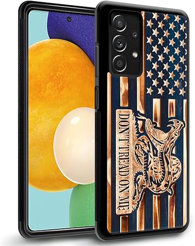 DAIZAG Funda compatible con Samsung Galaxy A23, Dont Tread on Me Bandera Americana de grano de madera para hombre y mujer, protección a prueba de