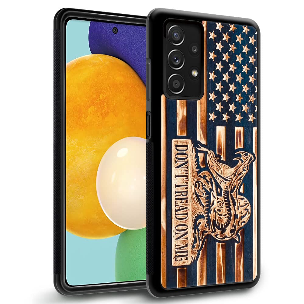 DAIZAG Compatible with Samsung Galaxy A23 Case,Dont Tread on me Wood Grain American Flag for Man Woman, All-Round Protection Shockproof Anti-Scratches TPU Case for Samsung Galaxy A23